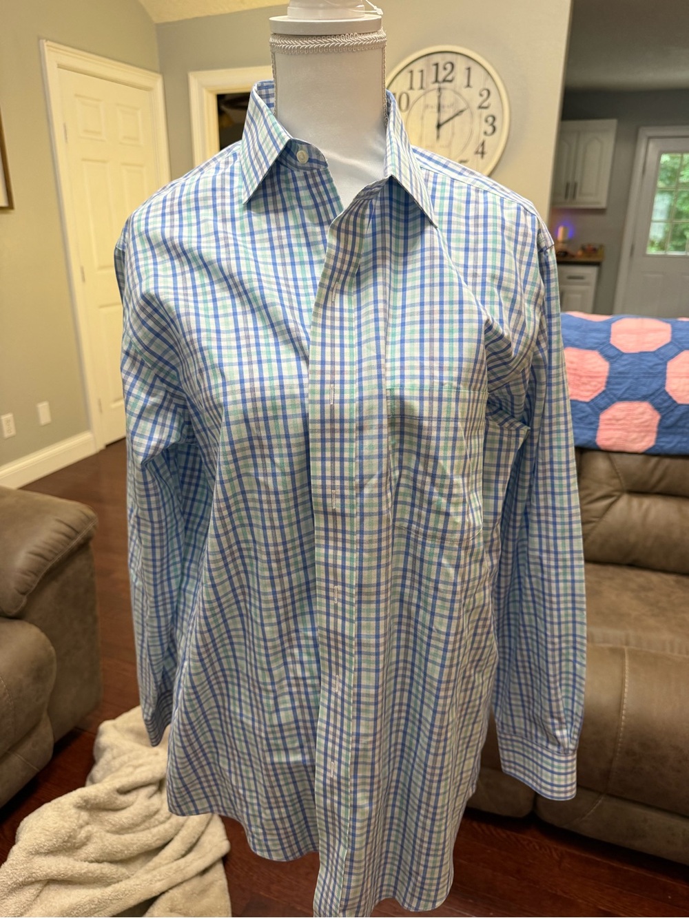Brooks Brothers Men's Plaid Button-Down Shirt in Blue and Green